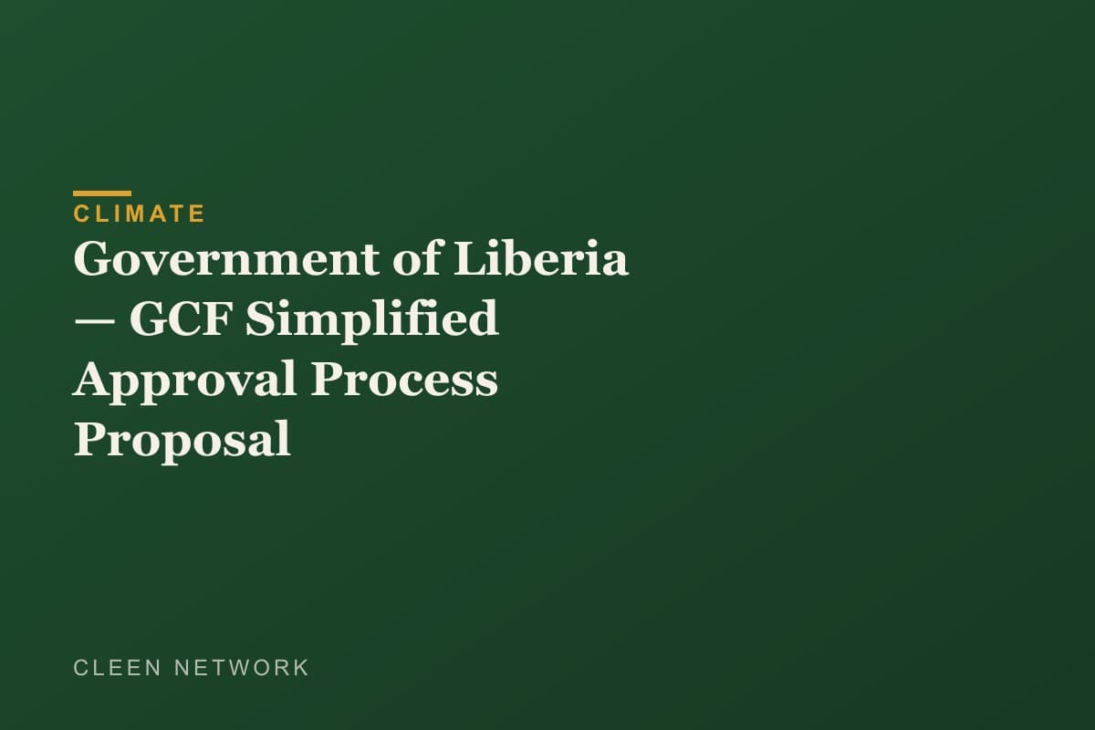 Government of Liberia — GCF Simplified Approval Process Proposal — cover placeholder